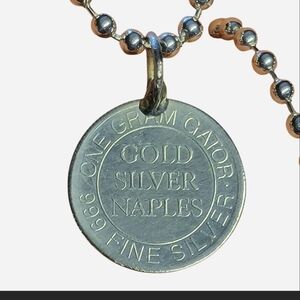 999 Pure Solid Silver 1969 Vintage & Silver Gator Naples Florida Pendant / CHARM